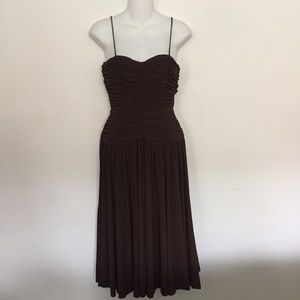Vintage Majestic Spaghetti Straps Brown Dress Size S